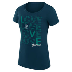 Seattle Mariners G-III 4Her by Carl Banks Women's Super-Slim Fit Lightweight Love Graphic Team T-Shirt - Navy - MLB on Sale