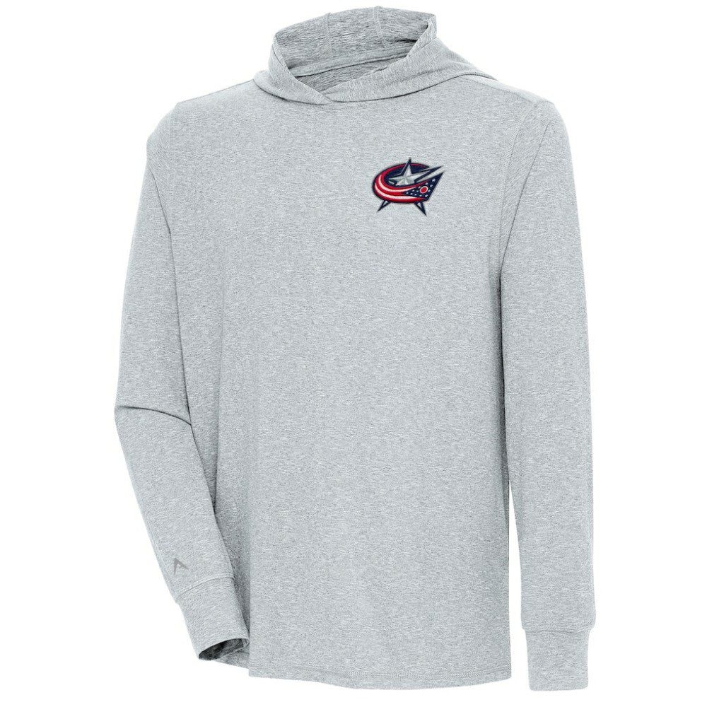 Columbus Blue Jackets Antigua Saga Pullover Hoodie - Heather Gray - NHL 200623202
