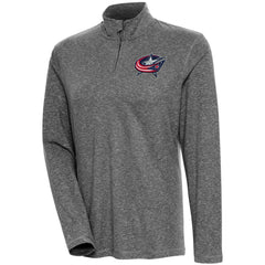 Columbus Blue Jackets Antigua Women's Confront Quarter-Zip Pullover Top - Heather Black - NHL 200624144