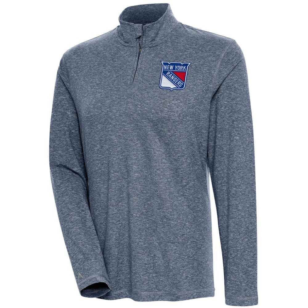 New York Rangers Antigua Women's Confront Quarter-Zip Pullover Top - Heather Navy - NHL 200624171