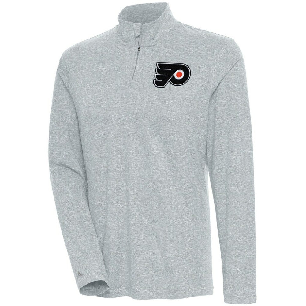 Philadelphia Flyers Antigua Women's Confront Quarter-Zip Pullover Top - Heather Gray - NHL 200624177
