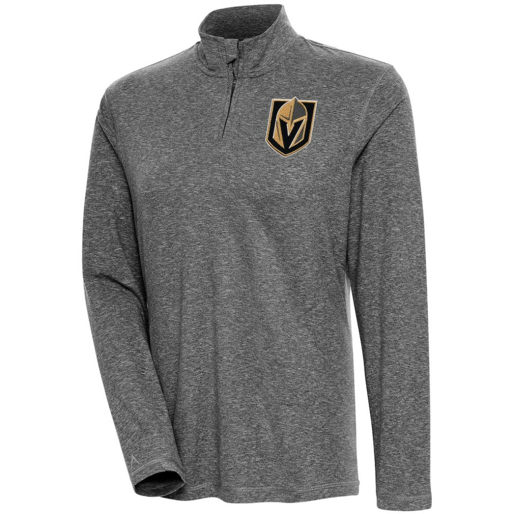 Vegas Golden Knights Antigua Women's Confront Quarter-Zip Pullover Top - Heather Black - NHL 200624197