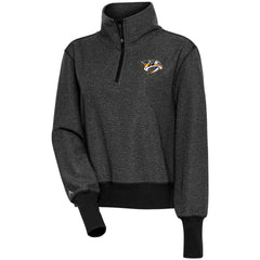 Nashville Predators Antigua Women's Upgrade Half-Zip Pullover Top - Heather Black - NHL 200624538