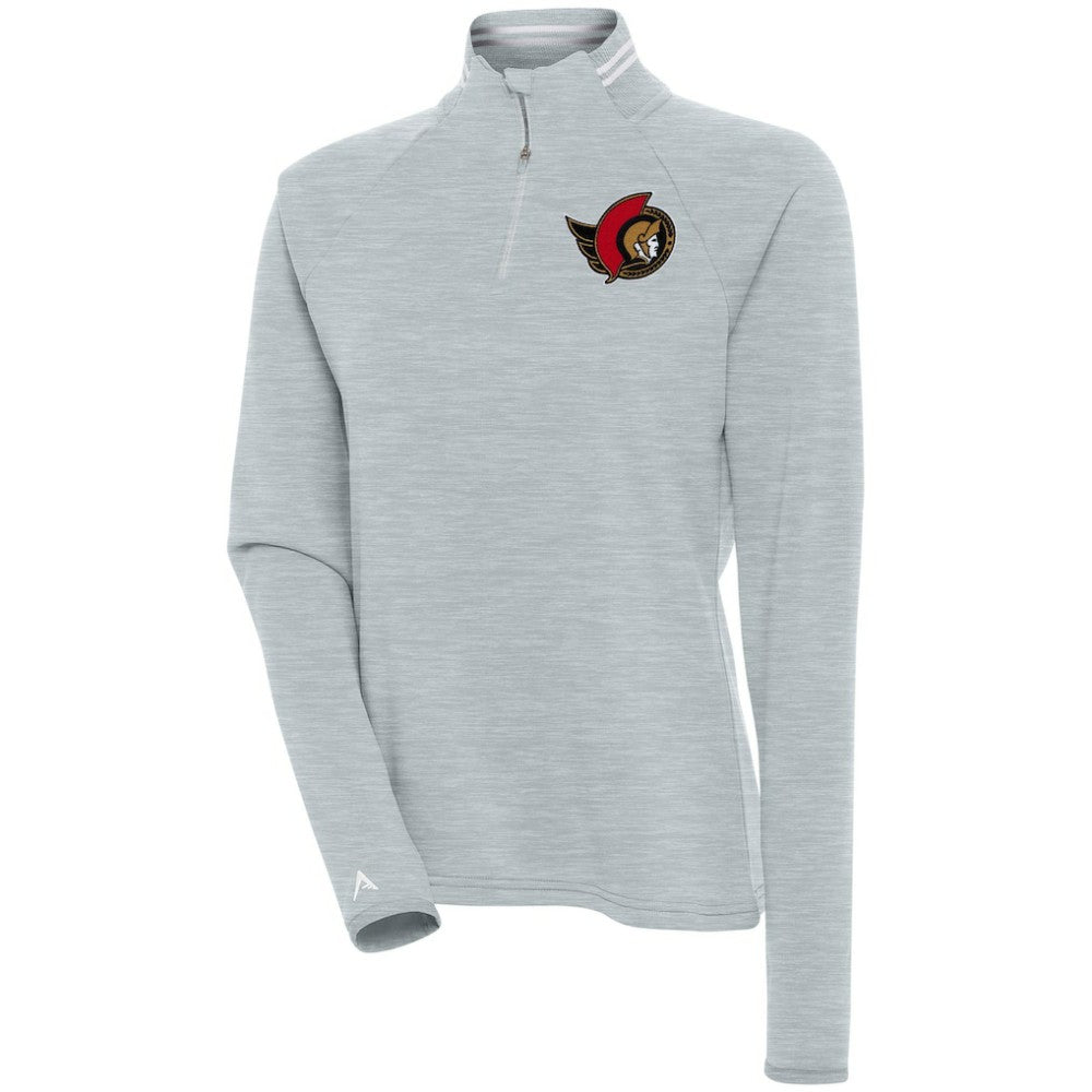 Ottawa Senators Antigua Women's Milo Quarter-Zip Pullover Top - Heather Gray - NHL 200625064