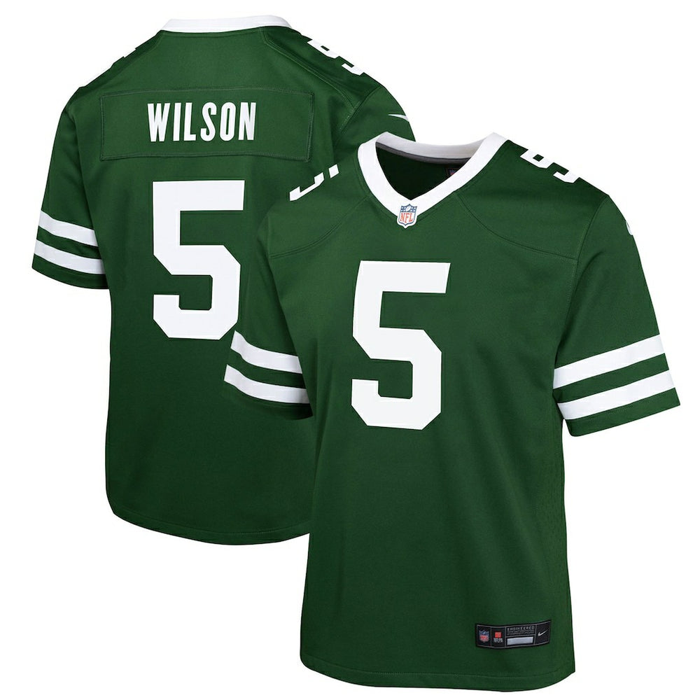 Nike Garrett Wilson New York Jets Youth Game Jersey Green