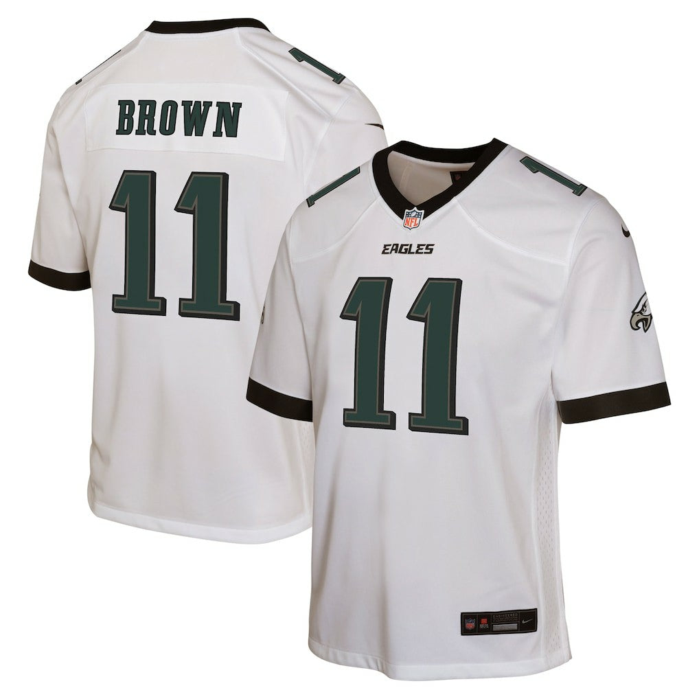 Nike A.J. Brown Philadelphia Eagles Youth Game Jersey White
