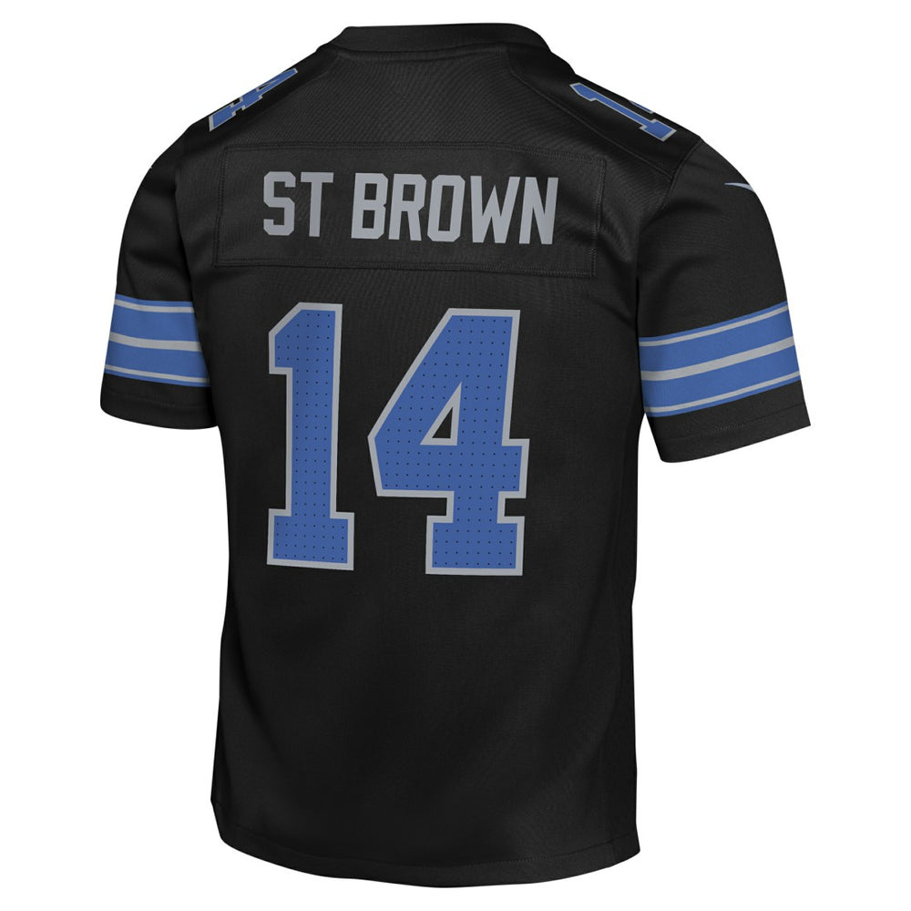 Nike Amon-Ra St. Brown Detroit Lions Youth Game Jersey Black