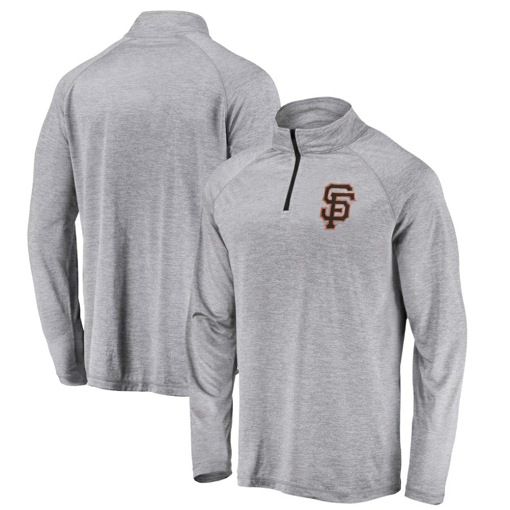 San Francisco Giants Profile Big & Tall Raglan Quarter-Zip Top - Heather Gray - MLB Online