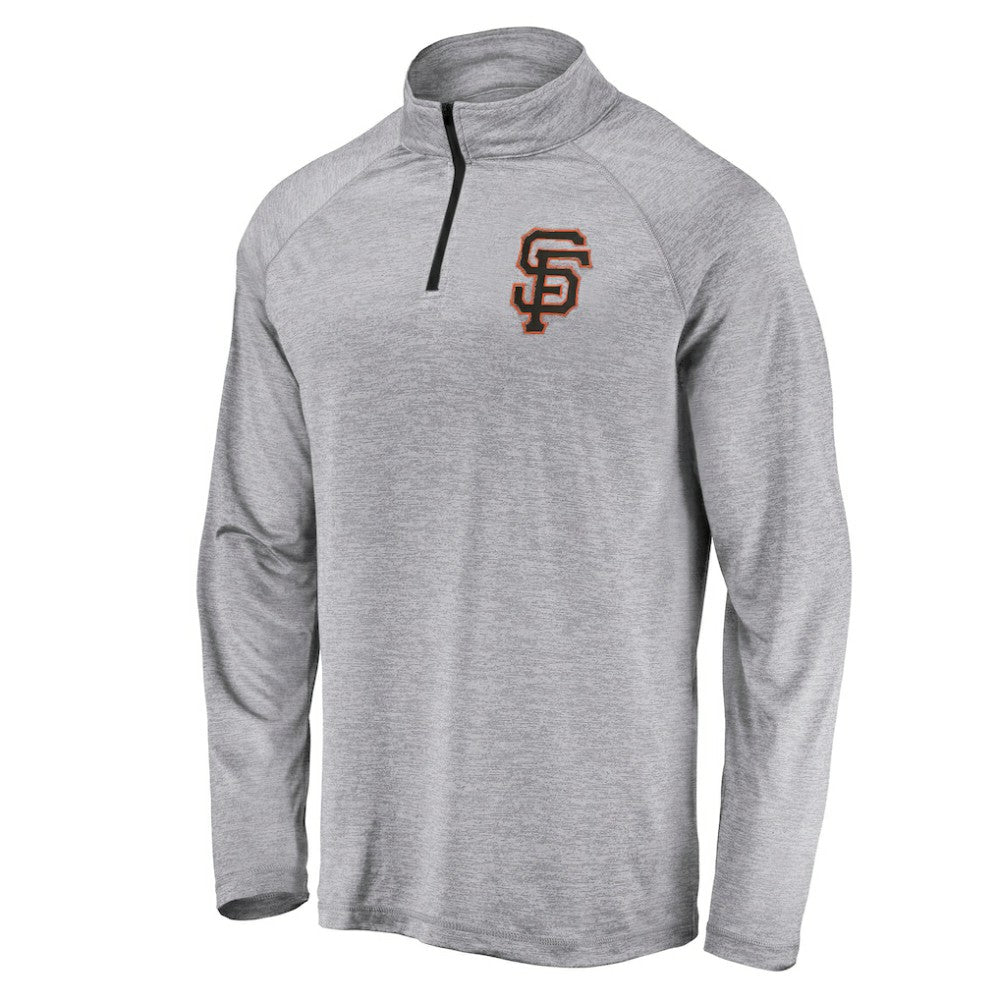 San Francisco Giants Profile Big & Tall Raglan Quarter-Zip Top - Heather Gray - MLB Online