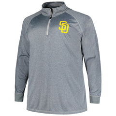San Diego Padres Profile Big & Tall Raglan Quarter-Zip Top - Gray - MLB Lifestyle