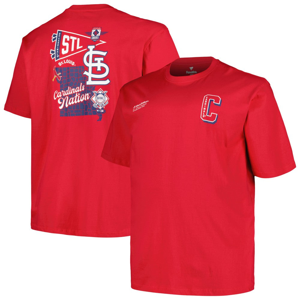 St. Louis Cardinals Profile Big & Tall Split Zone T-Shirt - Red - MLB Discount