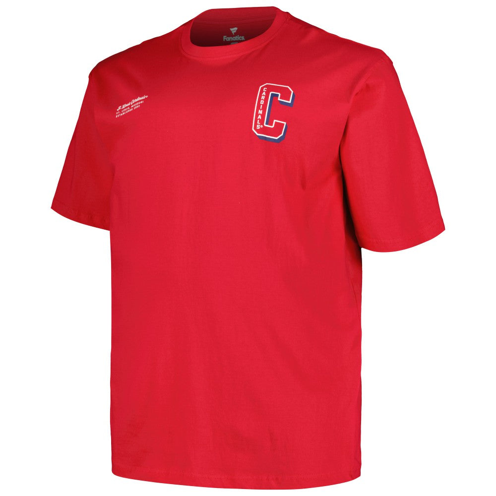 St. Louis Cardinals Profile Big & Tall Split Zone T-Shirt - Red - MLB Discount
