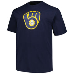 Milwaukee Brewers Profile Big & Tall Primary Logo T-Shirt - Navy - MLB Discount