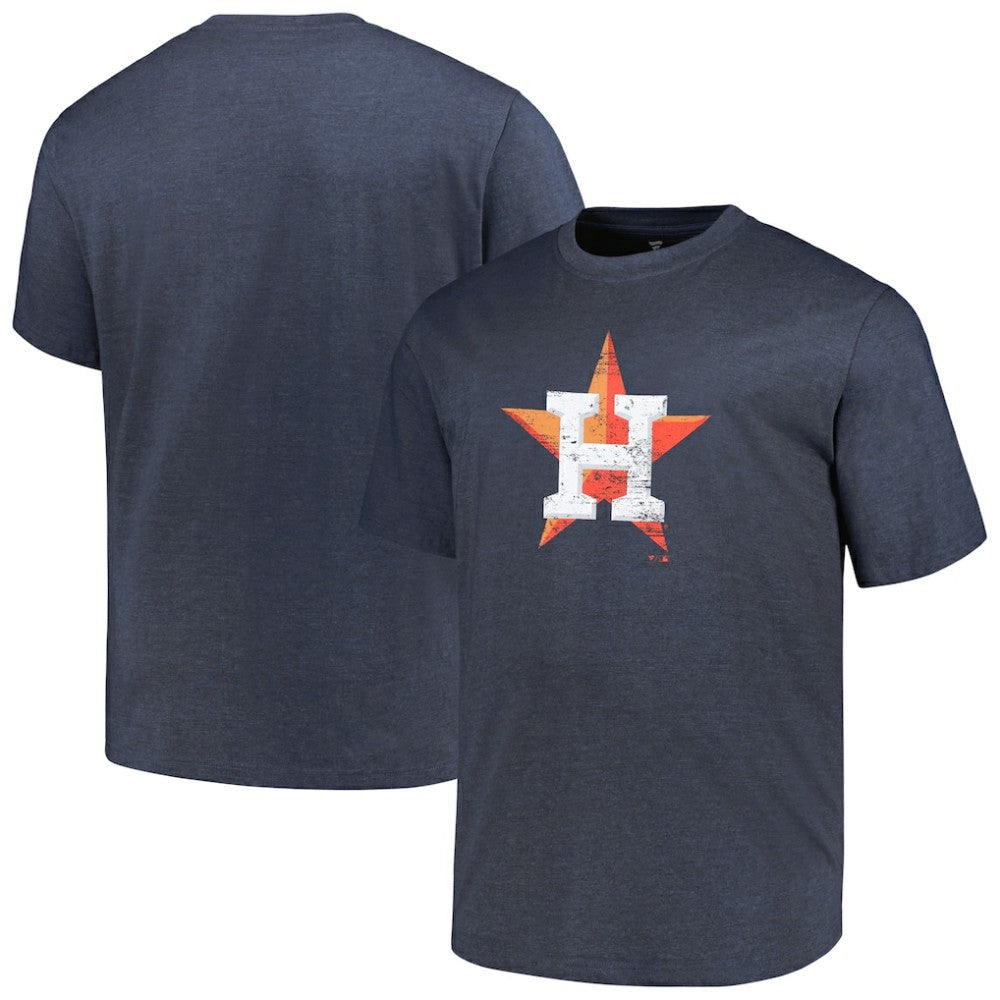 Houston Astros Profile Big & Tall Weathered Logo T-Shirt - Heather Navy - MLB Discount