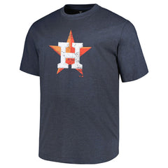 Houston Astros Profile Big & Tall Weathered Logo T-Shirt - Heather Navy - MLB Discount