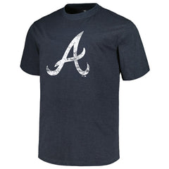 Atlanta Braves Profile Big & Tall Weathered Logo T-Shirt - Heather Navy - MLB Discount