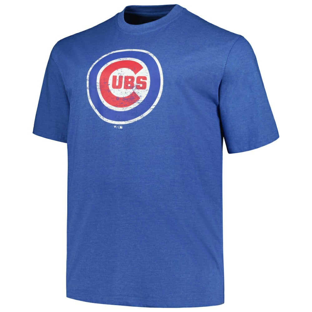 Chicago Cubs Profile Big & Tall Weathered Logo T-Shirt - Heather Royal - MLB Online