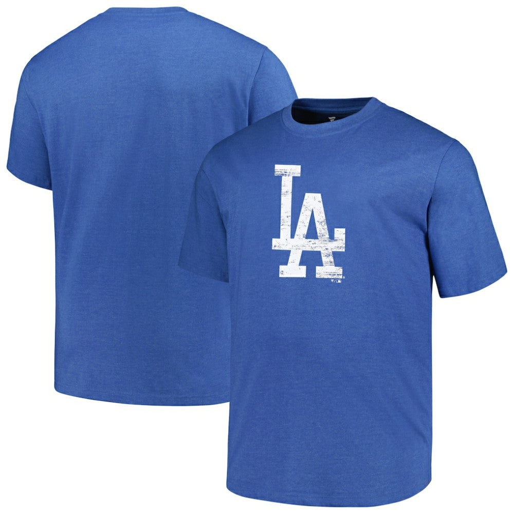Los Angeles Dodgers Profile Big & Tall Weathered Logo T-Shirt - Heather Royal - MLB Sale