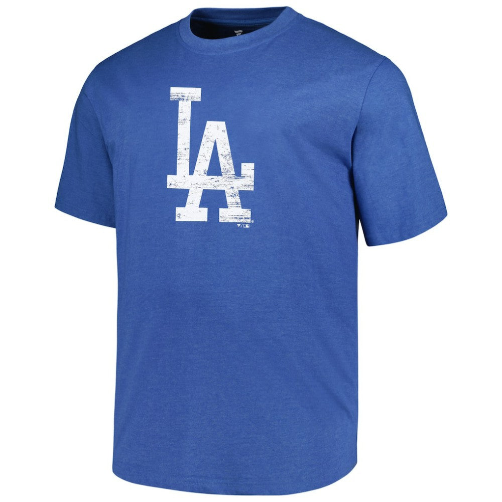 Los Angeles Dodgers Profile Big & Tall Weathered Logo T-Shirt - Heather Royal - MLB Sale
