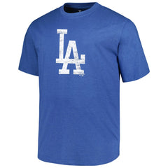 Los Angeles Dodgers Profile Big & Tall Weathered Logo T-Shirt - Heather Royal - MLB Sale