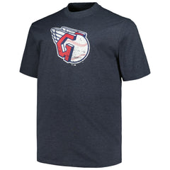 Cleveland Guardians Profile Big & Tall Weathered Logo T-Shirt - Heather Navy - MLB Sale