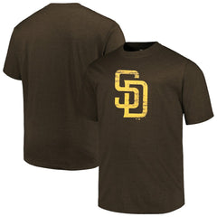 San Diego Padres Profile Big & Tall Weathered Logo T-Shirt - Heather Brown - MLB Online