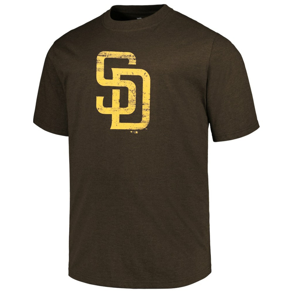 San Diego Padres Profile Big & Tall Weathered Logo T-Shirt - Heather Brown - MLB Online