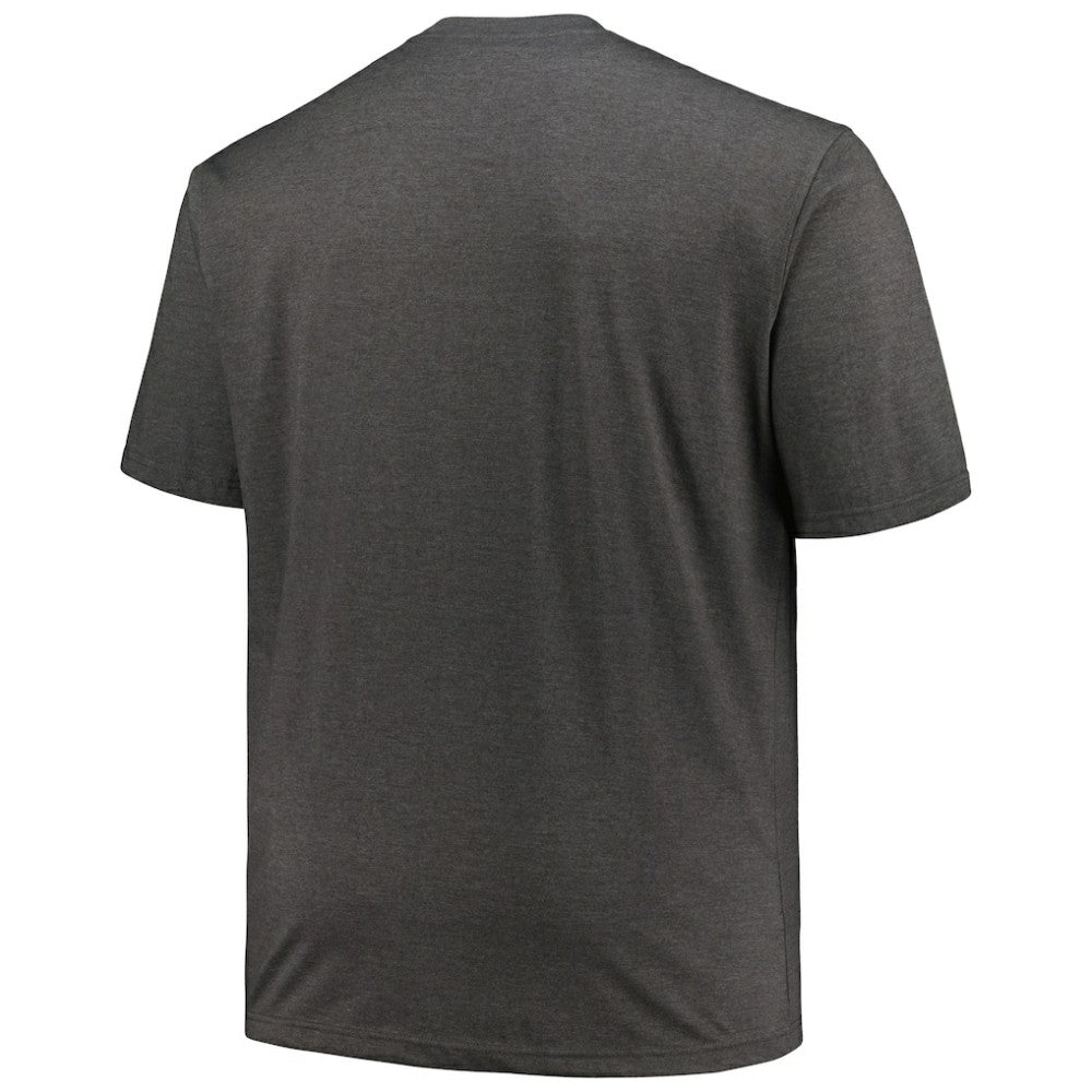 Pittsburgh Pirates Profile Big & Tall Weathered Logo T-Shirt - Heather Black - MLB Discount