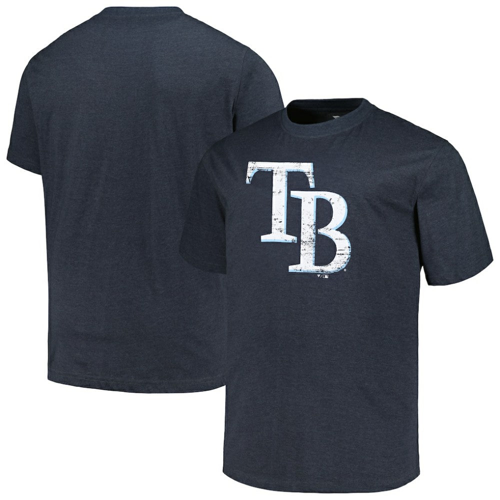Tampa Bay Rays Profile Big & Tall Weathered Logo T-Shirt - Heather Navy - MLB Sale