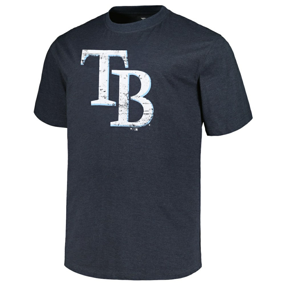 Tampa Bay Rays Profile Big & Tall Weathered Logo T-Shirt - Heather Navy - MLB Sale