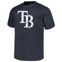 Tampa Bay Rays Profile Big & Tall Weathered Logo T-Shirt - Heather Navy - MLB Sale