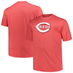 Cincinnati Reds Profile Big & Tall Weathered Logo T-Shirt - Heather Red - MLB Sale
