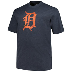 Detroit Tigers Profile Big & Tall Weathered Logo T-Shirt - Heather Navy - MLB on Sale