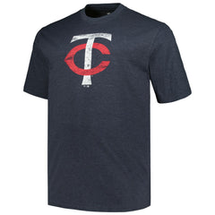Minnesota Twins Profile Big & Tall Weathered Logo T-Shirt - Heather Navy - MLB Lifestyle