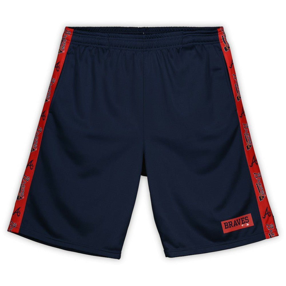 Atlanta Braves Profile Big & Tall Fleece Shorts - Navy - MLB on Sale