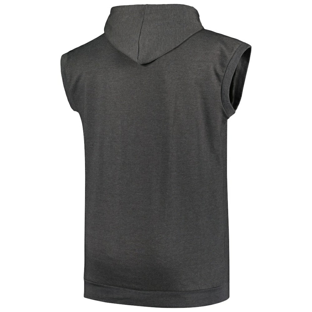 San Diego Padres Profile Big & Tall Muscle Sleeveless Pullover Hoodie - Heather Charcoal - MLB Lifestyle