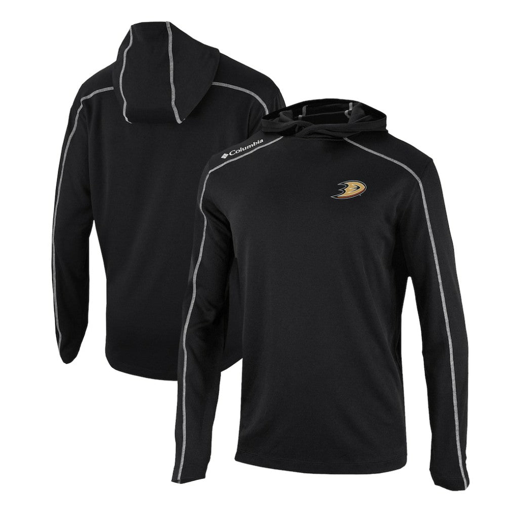 Anaheim Ducks Columbia Omni-Wick Shotgun Long Sleeve Hoodie T-Shirt - Black - NHL 200629165