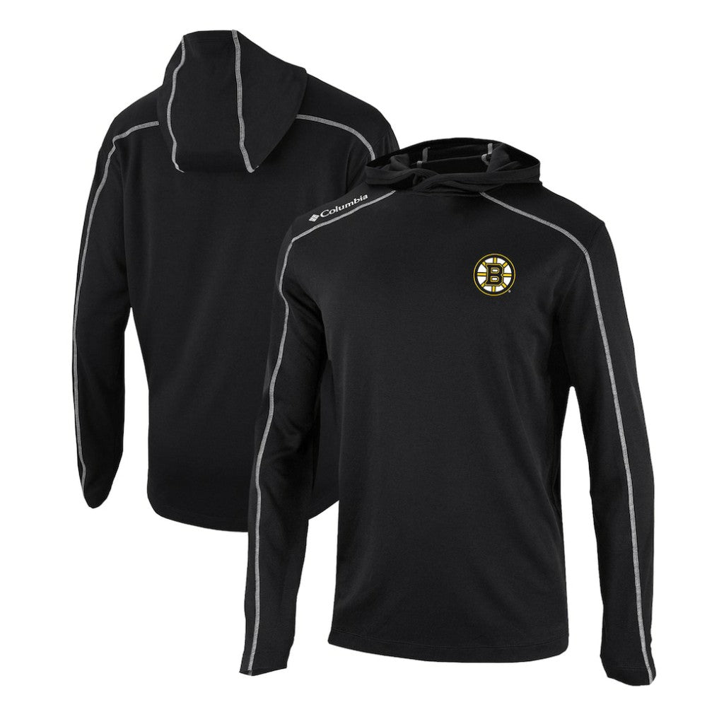 Boston Bruins Columbia Omni-Wick Shotgun Long Sleeve Hoodie T-Shirt - Black - NHL 200629167