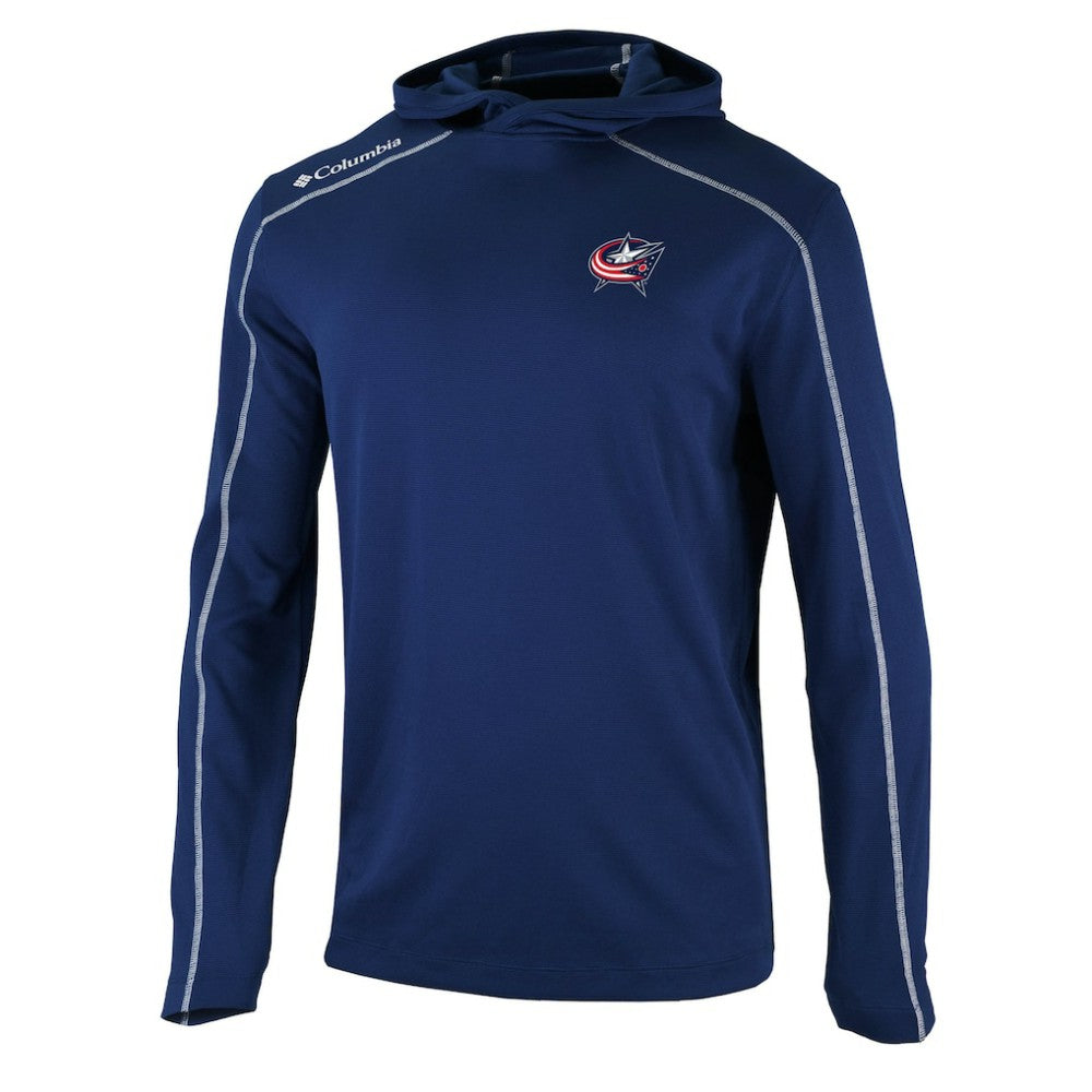 Columbus Blue Jackets Columbia Omni-Wick Shotgun Long Sleeve Hoodie T-Shirt - Navy - NHL 200629172