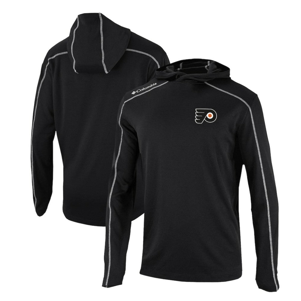 Philadelphia Flyers Columbia Omni-Wick Shotgun Long Sleeve Hoodie T-Shirt - Black - NHL 200629182