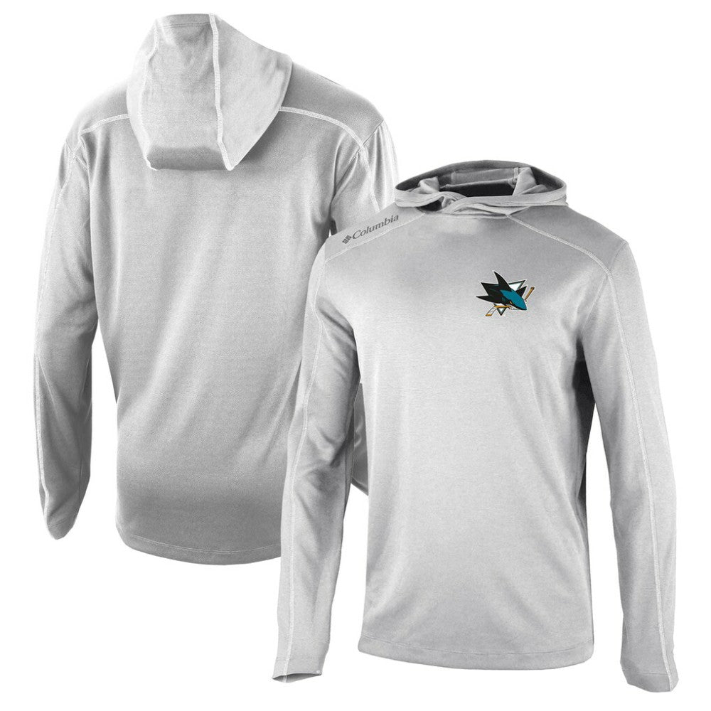 San Jose Sharks Columbia Omni-Wick Shotgun Long Sleeve Hoodie T-Shirt - Gray - NHL 200629184