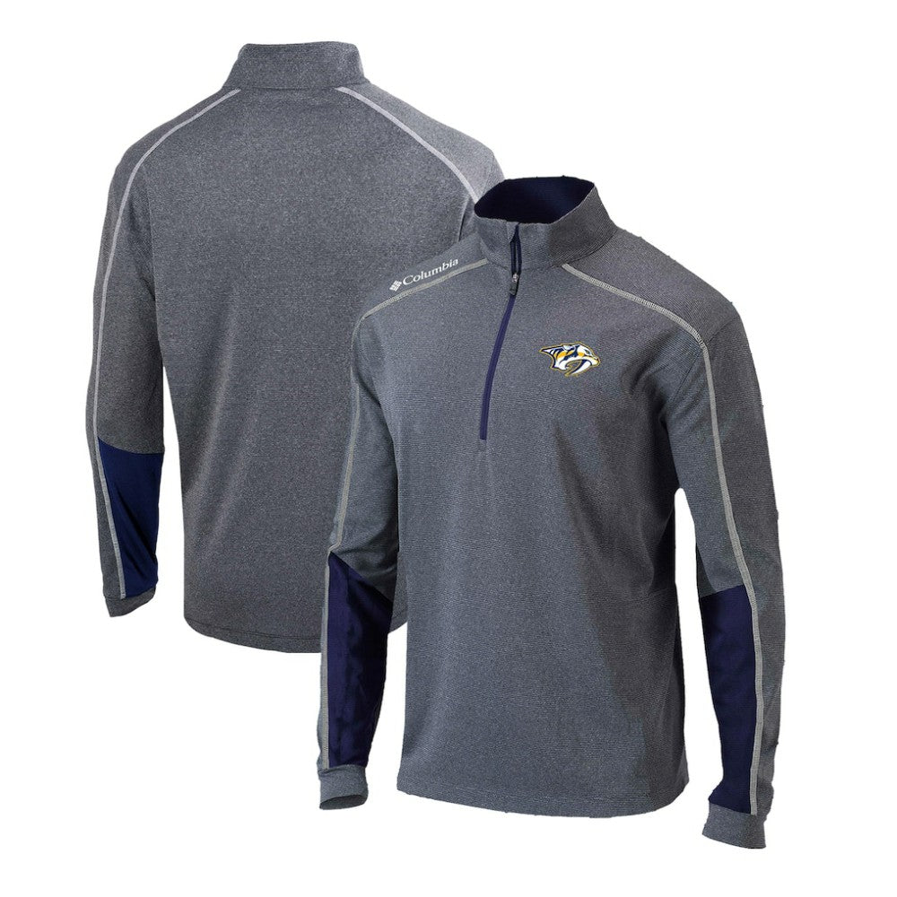 Nashville Predators Columbia Omni-Wick Shotgun 2.0 Quarter-Zip Pullover Top - Gray/Navy - NHL 200629203