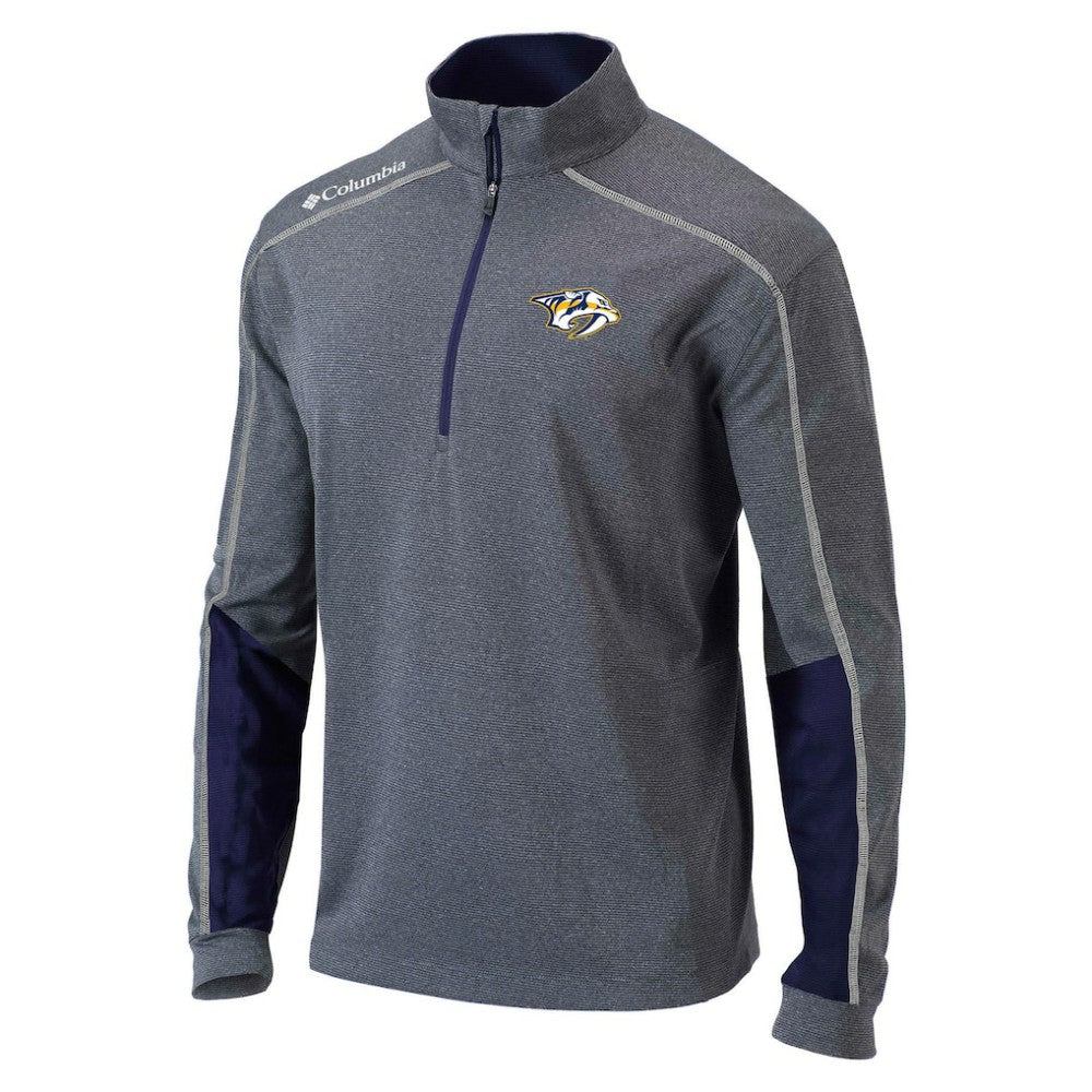 Nashville Predators Columbia Omni-Wick Shotgun 2.0 Quarter-Zip Pullover Top - Gray/Navy - NHL 200629203