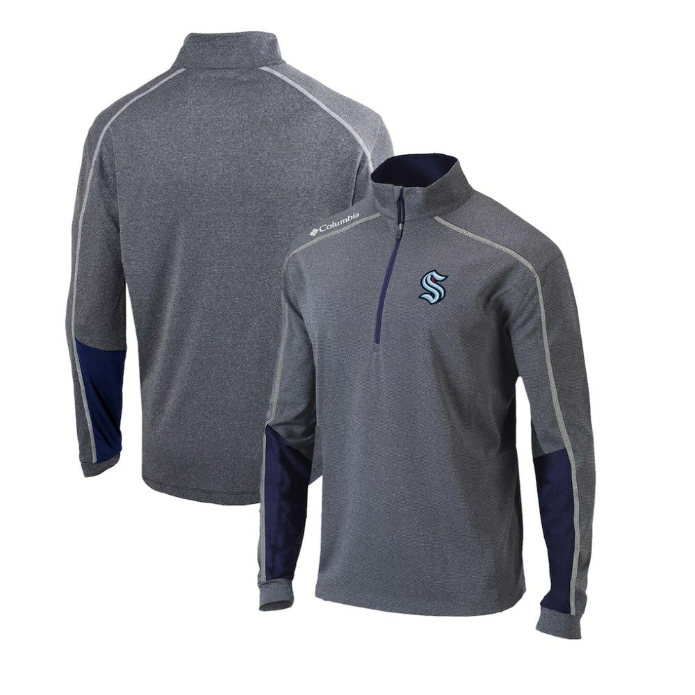 Seattle Kraken Columbia Omni-Wick Shotgun 2.0 Quarter-Zip Pullover Top - Gray/Navy - NHL 200629210