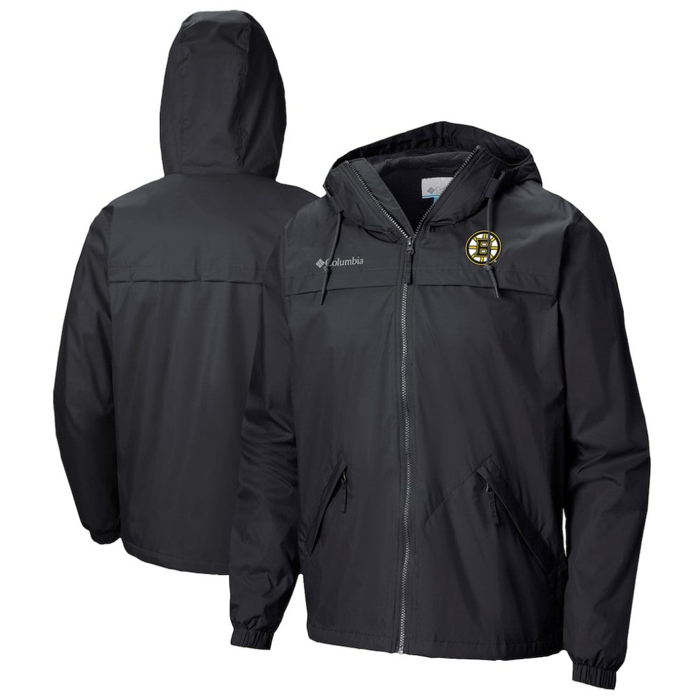 Boston Bruins Columbia Oroville Creek Lightweight Full-Zip Windbreaker Jacket - Black - NHL 200629317