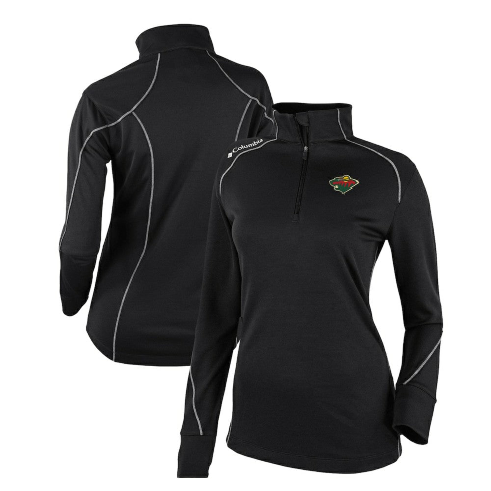 Minnesota Wild Columbia Women's Omni-Wick Shotgun 2.0 Quarter-Zip Pullover Top - Black - NHL 200629452
