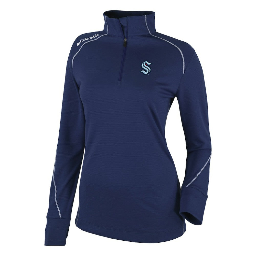 Seattle Kraken Columbia Women's Omni-Wick Shotgun 2.0 Quarter-Zip Pullover Top - Navy - NHL 200629460