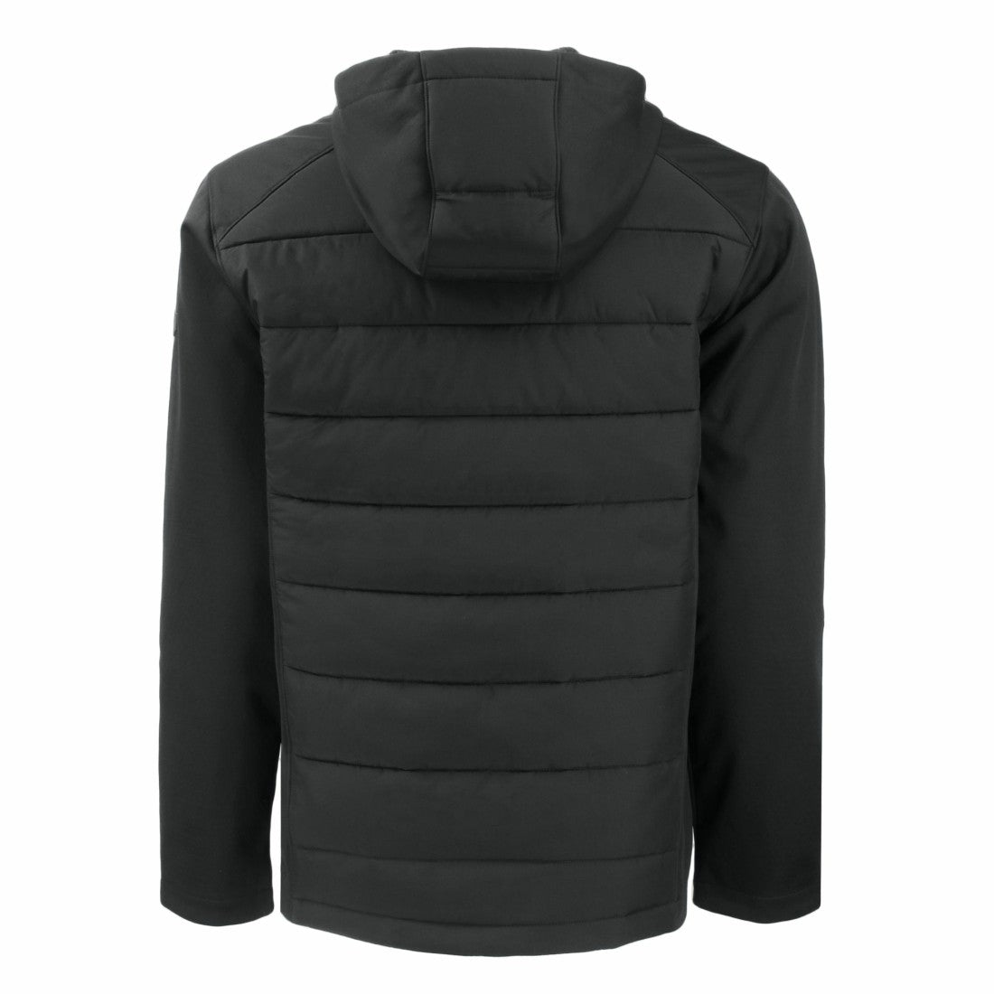 Detroit Lions Cutter & Buck Helmet Evoke Hybrid Eco Softshell Recycled Full-Zip Hoodie Jacket Black