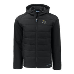 Jacksonville Jaguars Cutter & Buck Helmet Evoke Hybrid Eco Softshell Recycled Full-Zip Hoodie Jacket Black