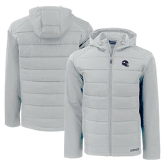 Minnesota Vikings Cutter & Buck Helmet Evoke Hybrid Eco Softshell Recycled Full-Zip Hoodie Jacket Gray